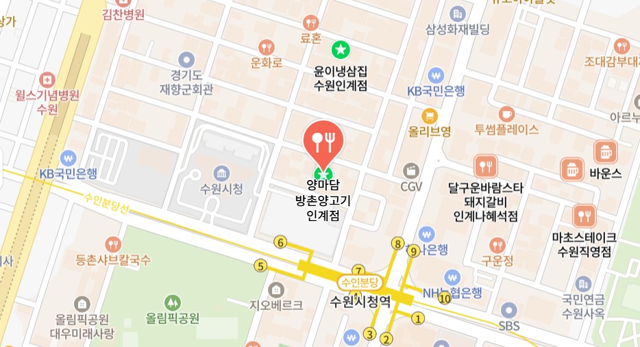 양마담 방촌양고기 인계점 위치 지도